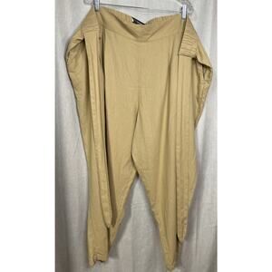 Who What Wear NWT Women’s 4X Trousers Natural Waist Linen Blend Tan 27" Inseam